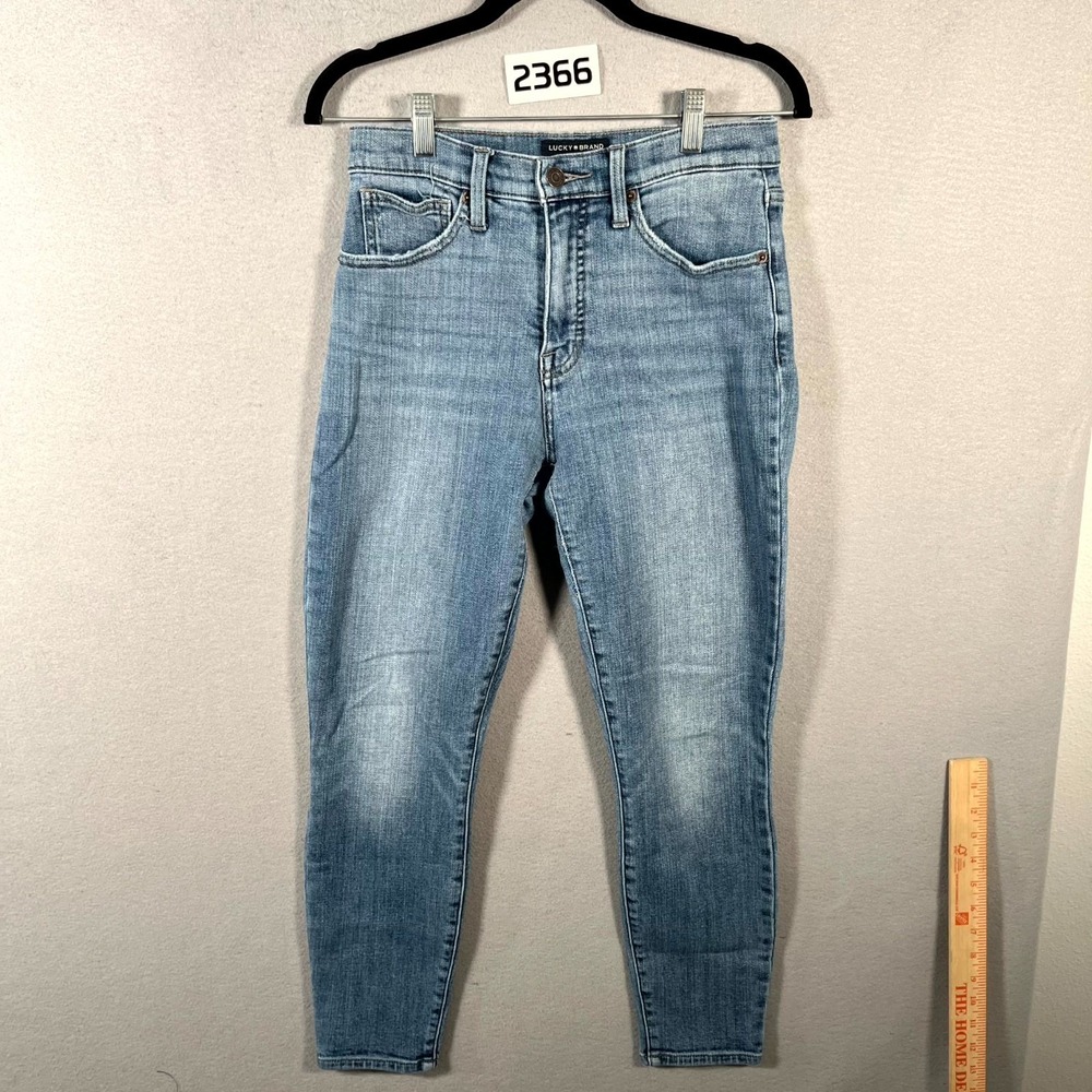 Lucky Brand Skinny Bridgette Jeans Womens 6/28 Blue Denim Whiskers High Rise